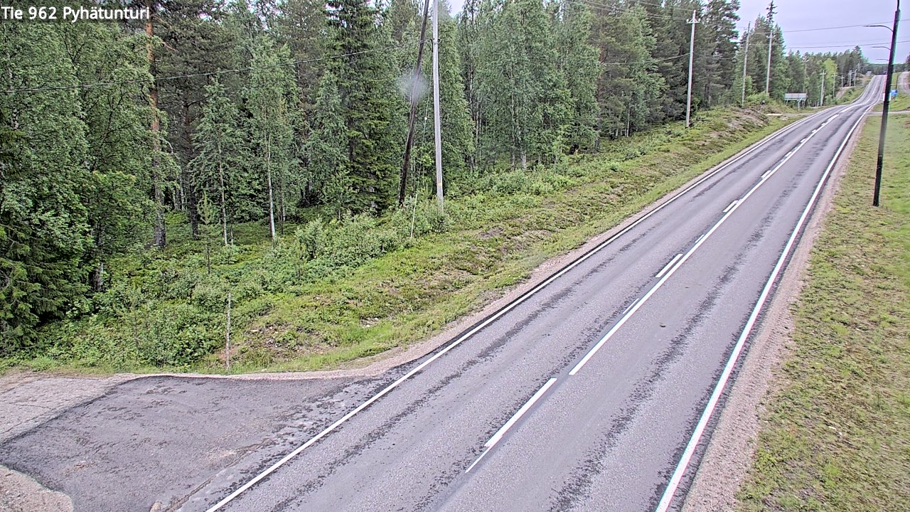 Weather Camera Image Väg 962 Pelkosenniemi Pyhätunturi, Pelkosenniemi, Lappi