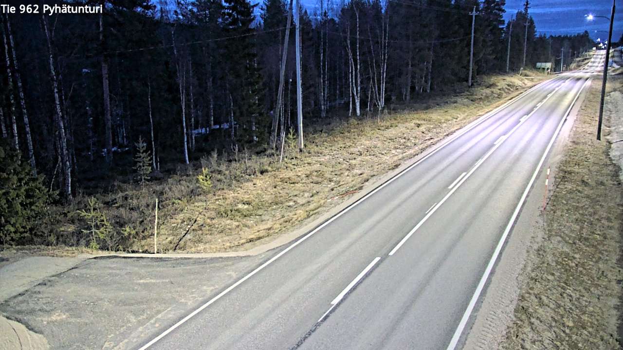 Weather Camera Image Väg 962 Pelkosenniemi Pyhätunturi, Pelkosenniemi, Lappi