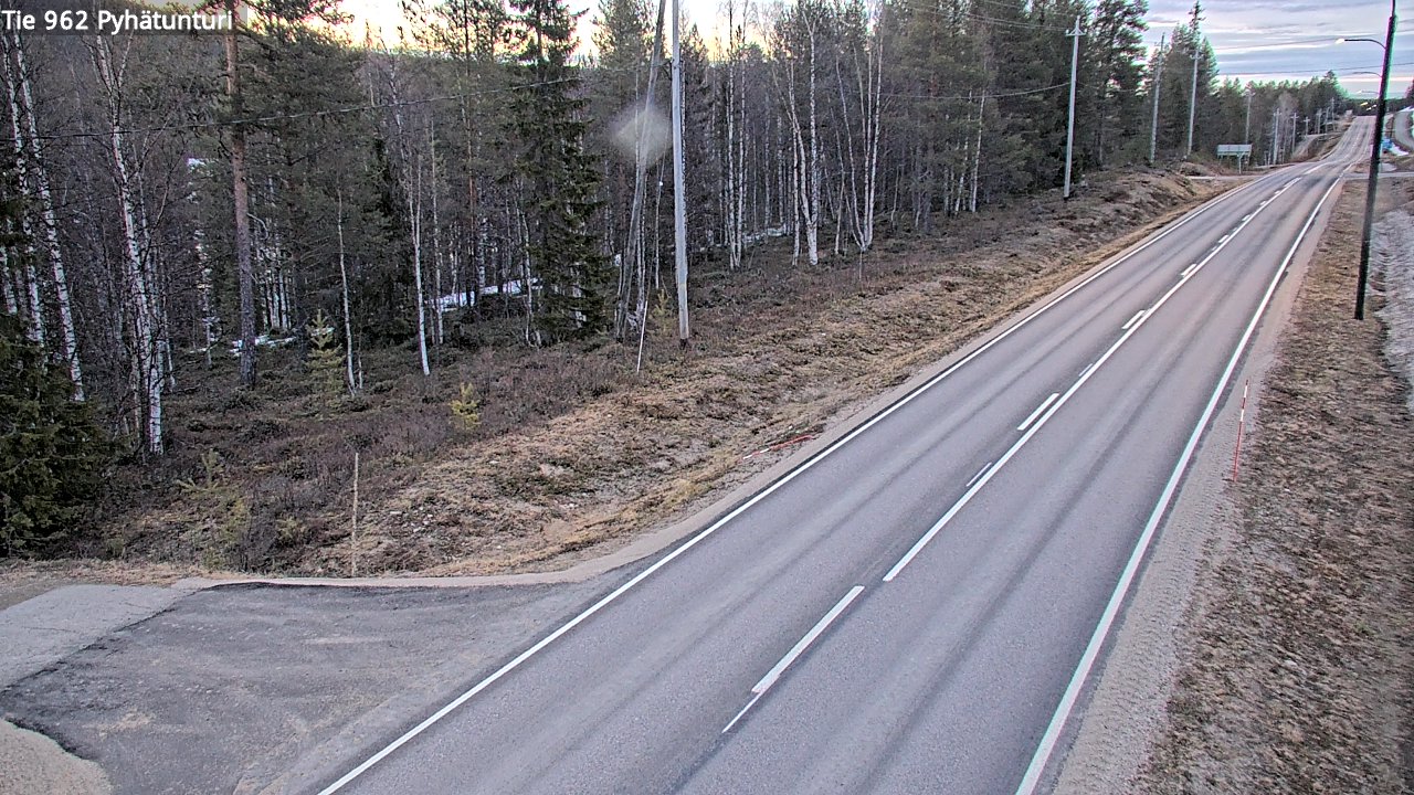 Weather Camera Image Väg 962 Pelkosenniemi Pyhätunturi, Pelkosenniemi, Lappi
