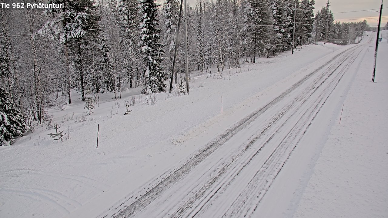 Weather Camera Image Väg 962 Pelkosenniemi Pyhätunturi, Pelkosenniemi, Lappi