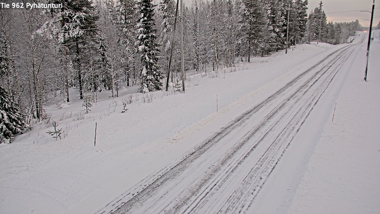 Weather Camera Image Road 962 Pelkosenniemi Pyhätunturi, Pelkosenniemi, Lappi