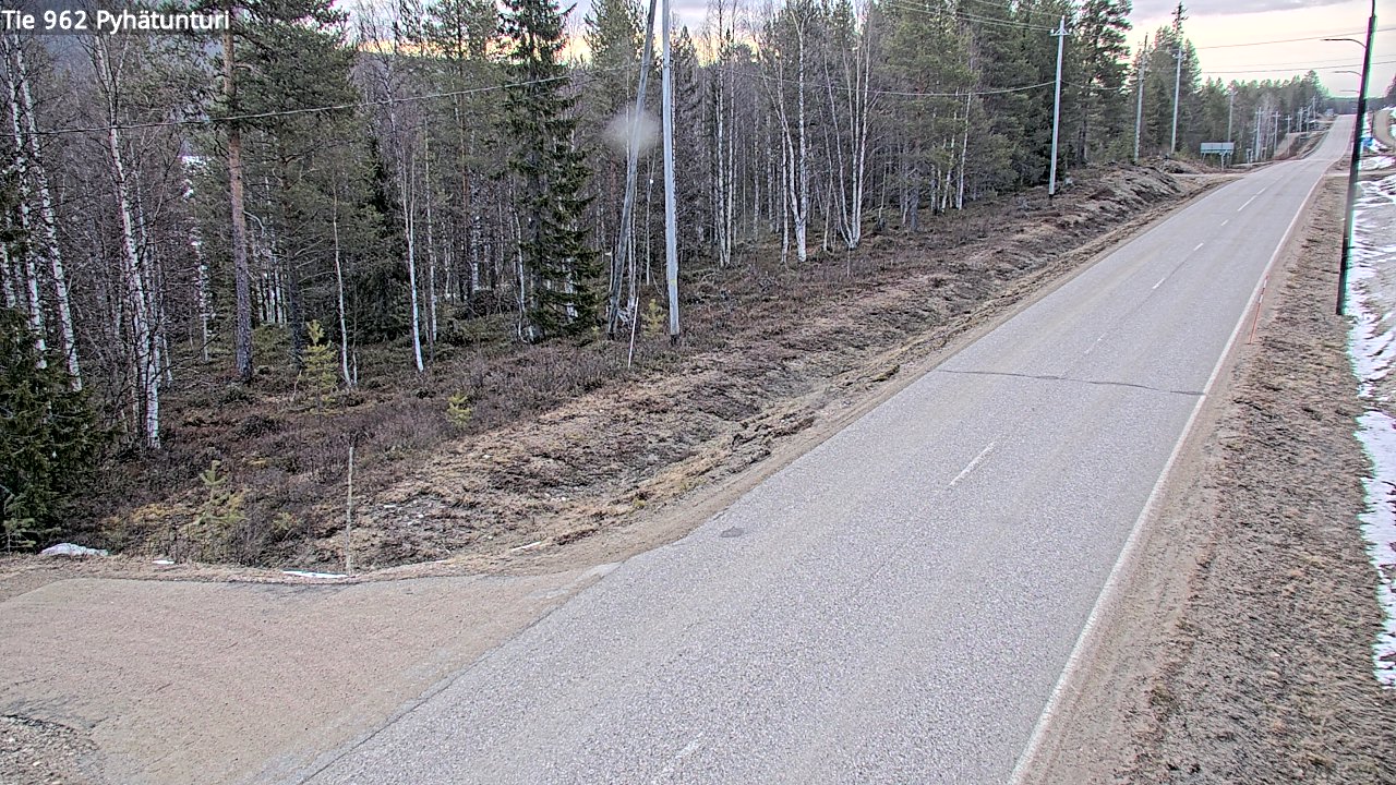 Weather Camera Image Väg 962 Pelkosenniemi Pyhätunturi, Pelkosenniemi, Lappi