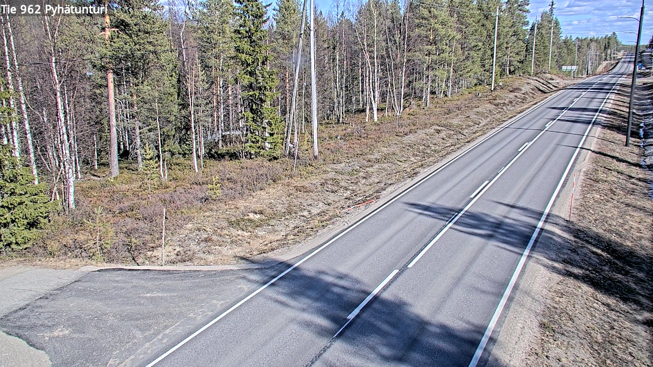 Weather Camera Image Väg 962 Pelkosenniemi Pyhätunturi, Pelkosenniemi, Lappi