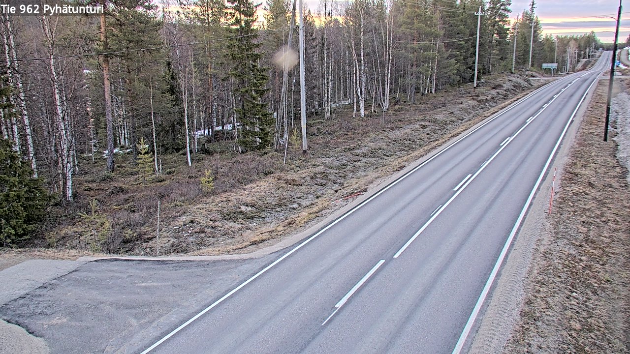 Weather Camera Image Väg 962 Pelkosenniemi Pyhätunturi, Pelkosenniemi, Lappi