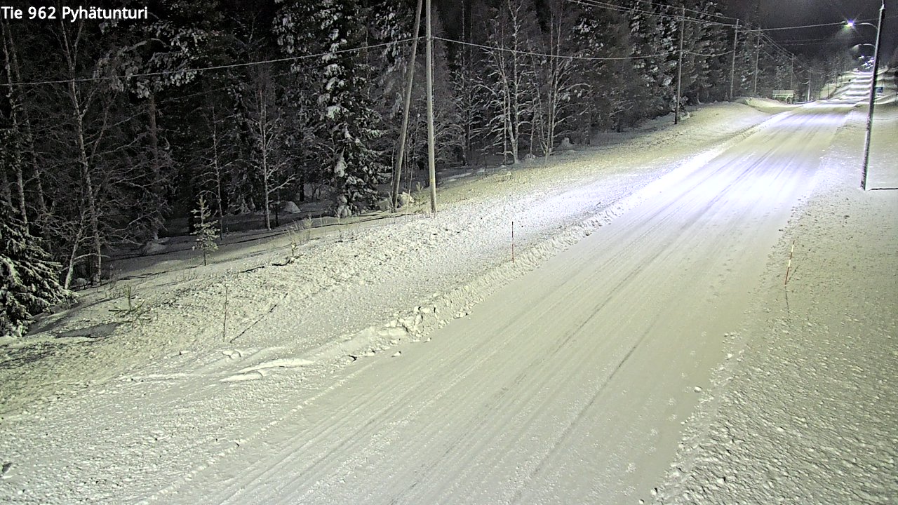 Weather Camera Image Road 962 Pelkosenniemi Pyhätunturi, Pelkosenniemi, Lappi