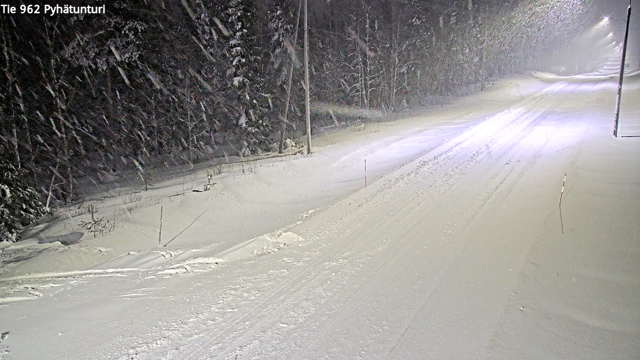 Weather Camera Image Road 962 Pelkosenniemi Pyhätunturi, Pelkosenniemi, Lappi