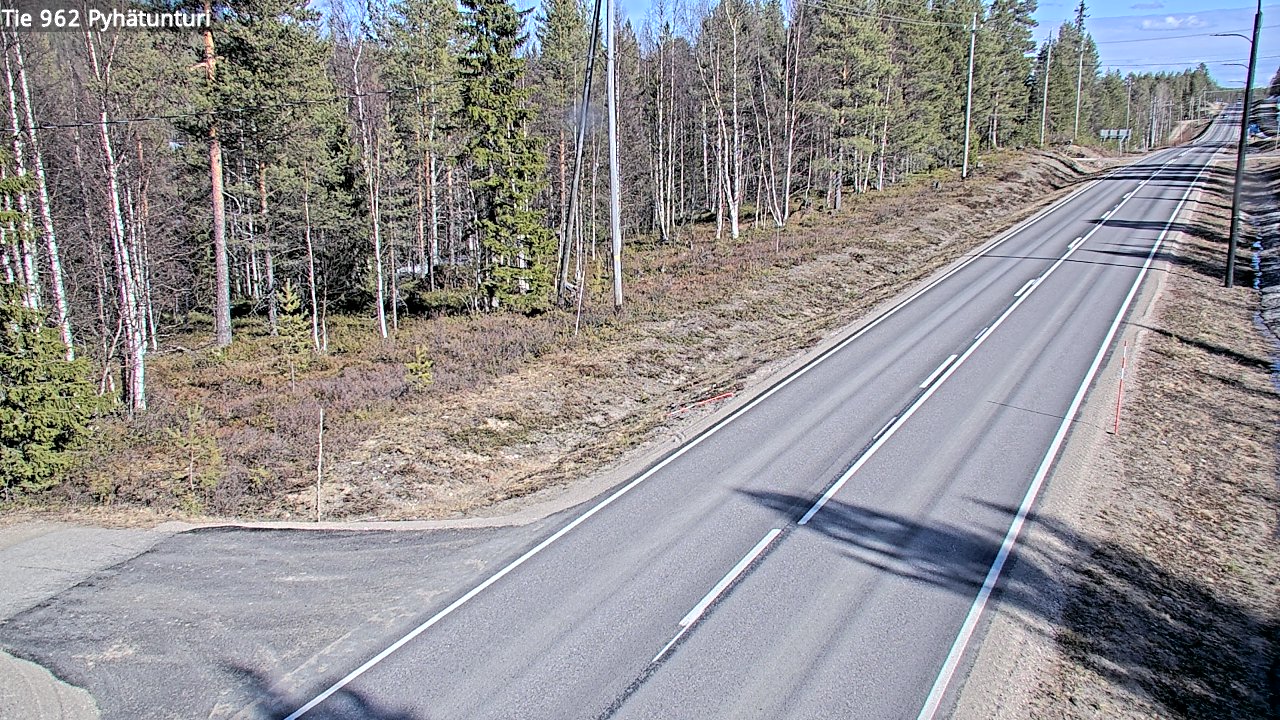 Weather Camera Image Väg 962 Pelkosenniemi Pyhätunturi, Pelkosenniemi, Lappi
