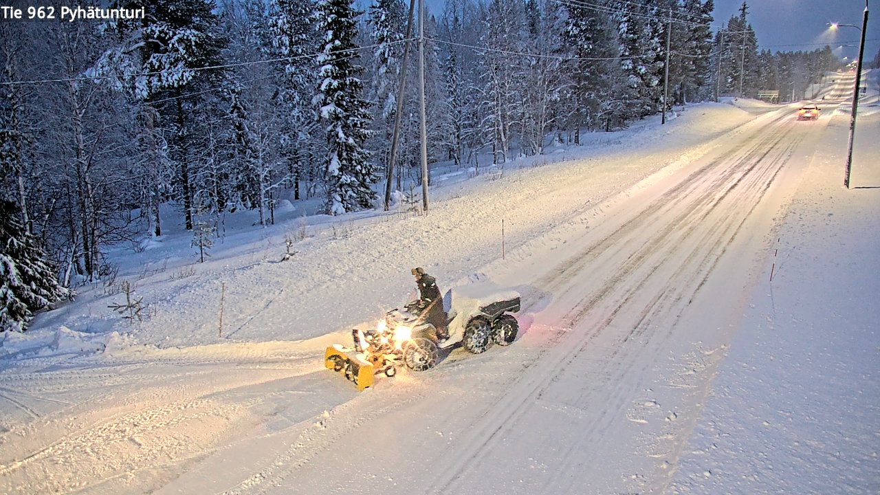 Weather Camera Image Road 962 Pelkosenniemi Pyhätunturi, Pelkosenniemi, Lappi