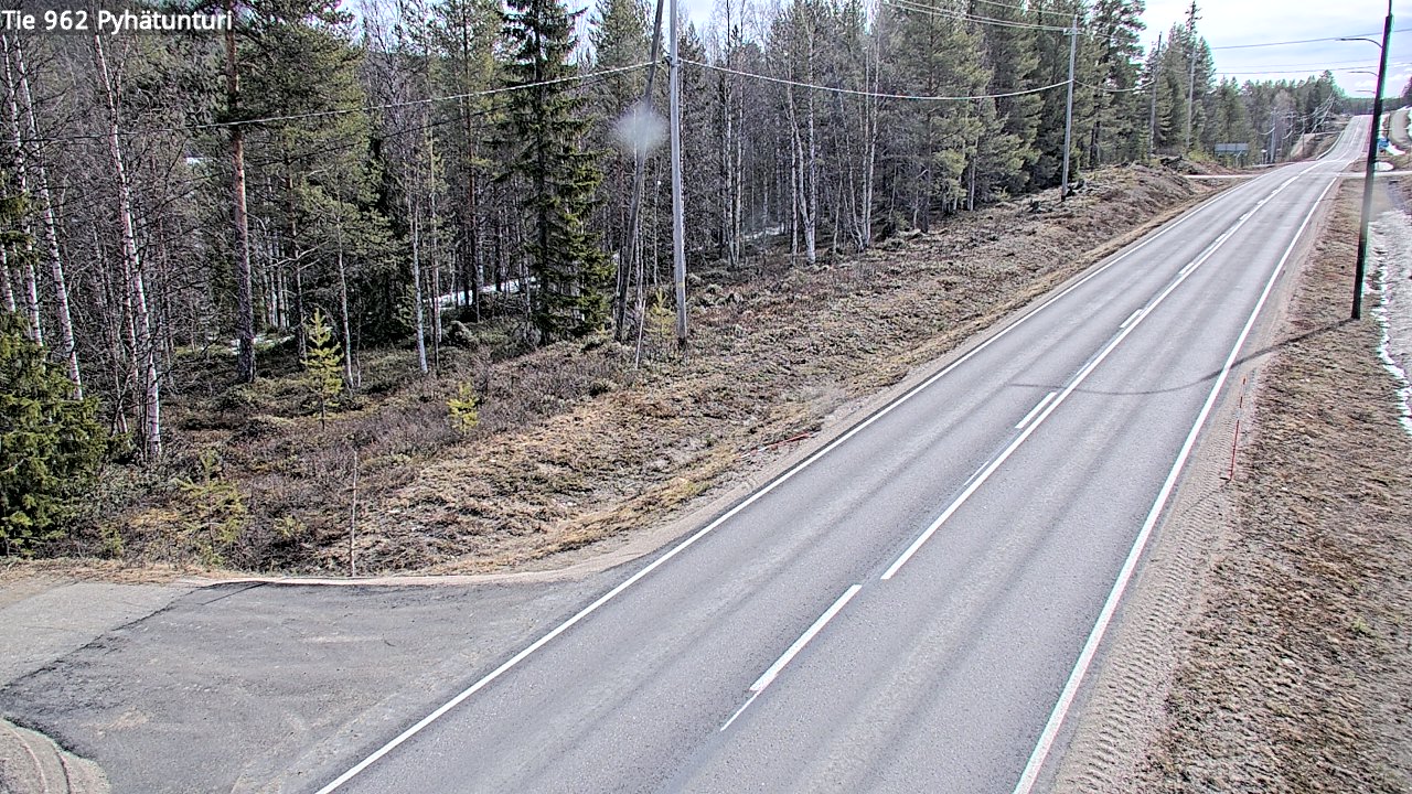 Weather Camera Image Väg 962 Pelkosenniemi Pyhätunturi, Pelkosenniemi, Lappi