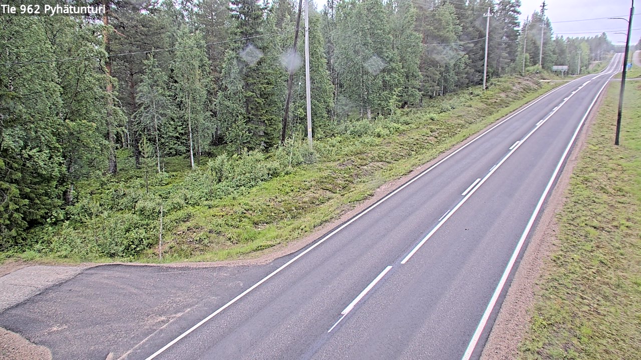 Weather Camera Image Väg 962 Pelkosenniemi Pyhätunturi, Pelkosenniemi, Lappi