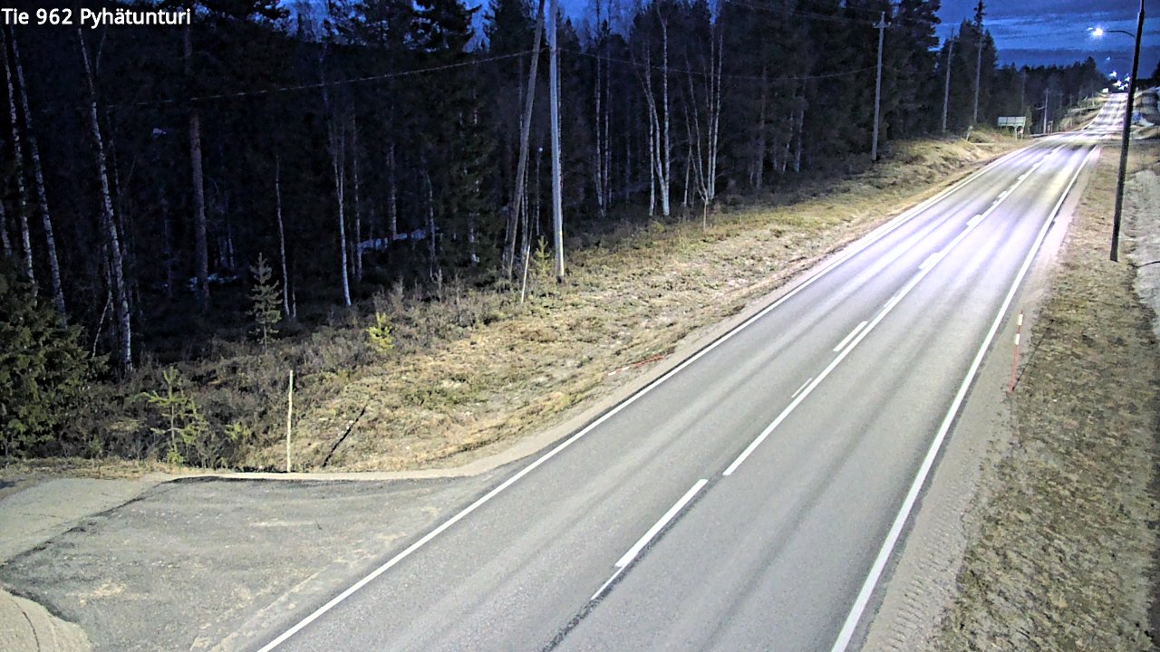 Weather Camera Image Väg 962 Pelkosenniemi Pyhätunturi, Pelkosenniemi, Lappi