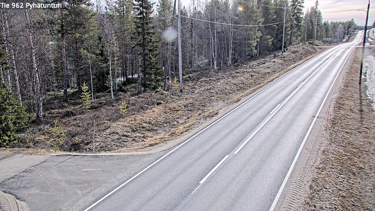 Weather Camera Image Väg 962 Pelkosenniemi Pyhätunturi, Pelkosenniemi, Lappi