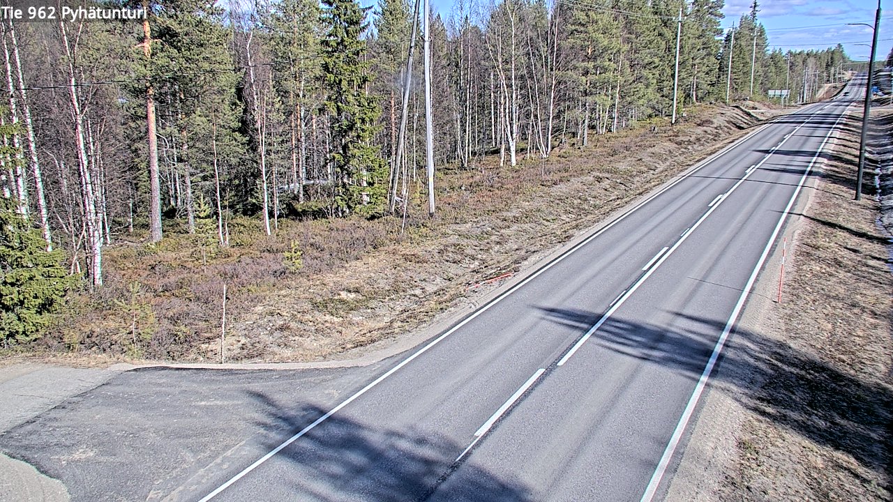 Weather Camera Image Väg 962 Pelkosenniemi Pyhätunturi, Pelkosenniemi, Lappi