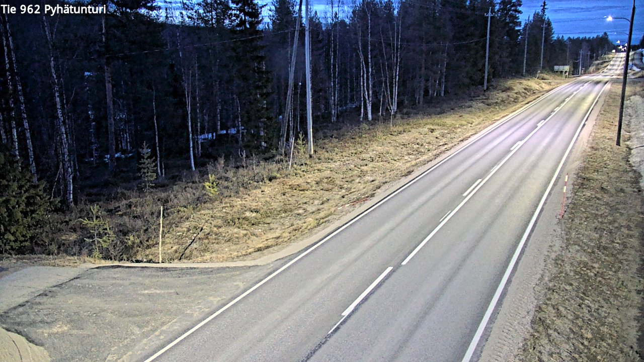 Weather Camera Image Väg 962 Pelkosenniemi Pyhätunturi, Pelkosenniemi, Lappi