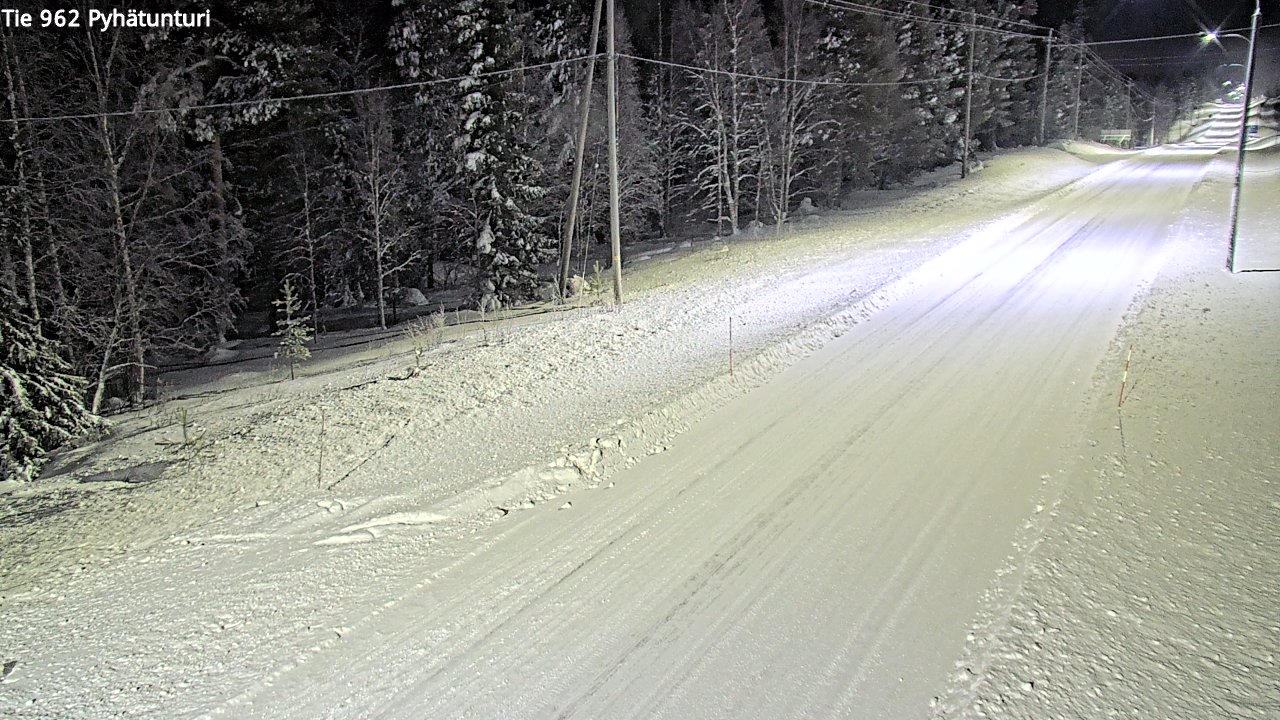 Weather Camera Image Road 962 Pelkosenniemi Pyhätunturi, Pelkosenniemi, Lappi