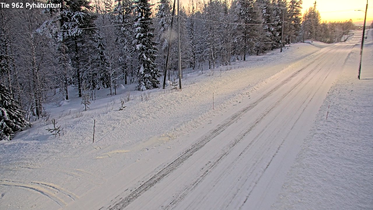 Weather Camera Image Road 962 Pelkosenniemi Pyhätunturi, Pelkosenniemi, Lappi
