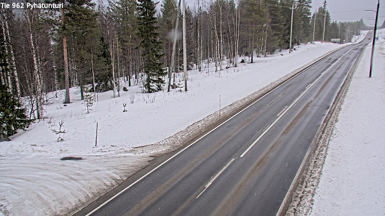 Weather Camera Image Road 962 Pelkosenniemi Pyhätunturi, Pelkosenniemi, Lappi