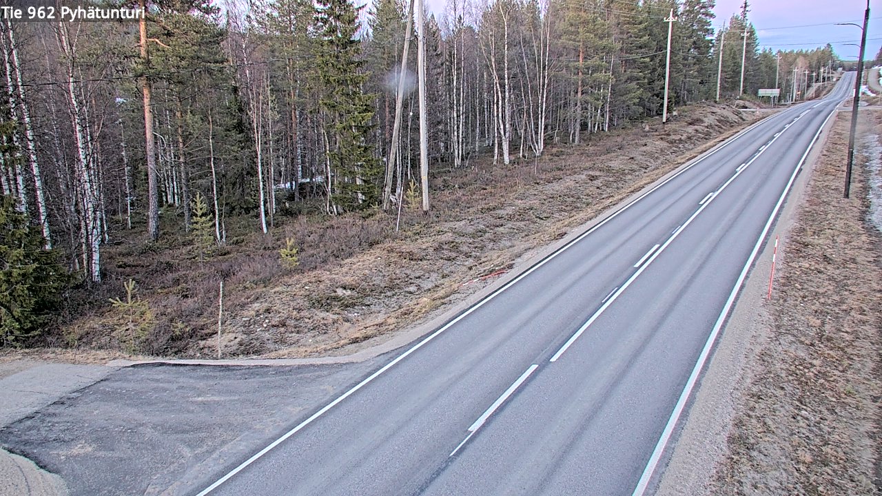 Weather Camera Image Road 962 Pelkosenniemi Pyhätunturi, Pelkosenniemi, Lappi