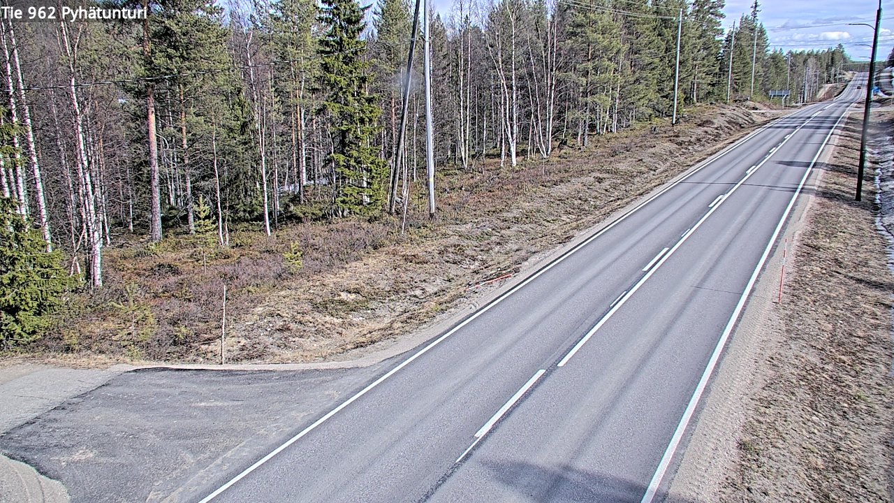 Weather Camera Image Väg 962 Pelkosenniemi Pyhätunturi, Pelkosenniemi, Lappi