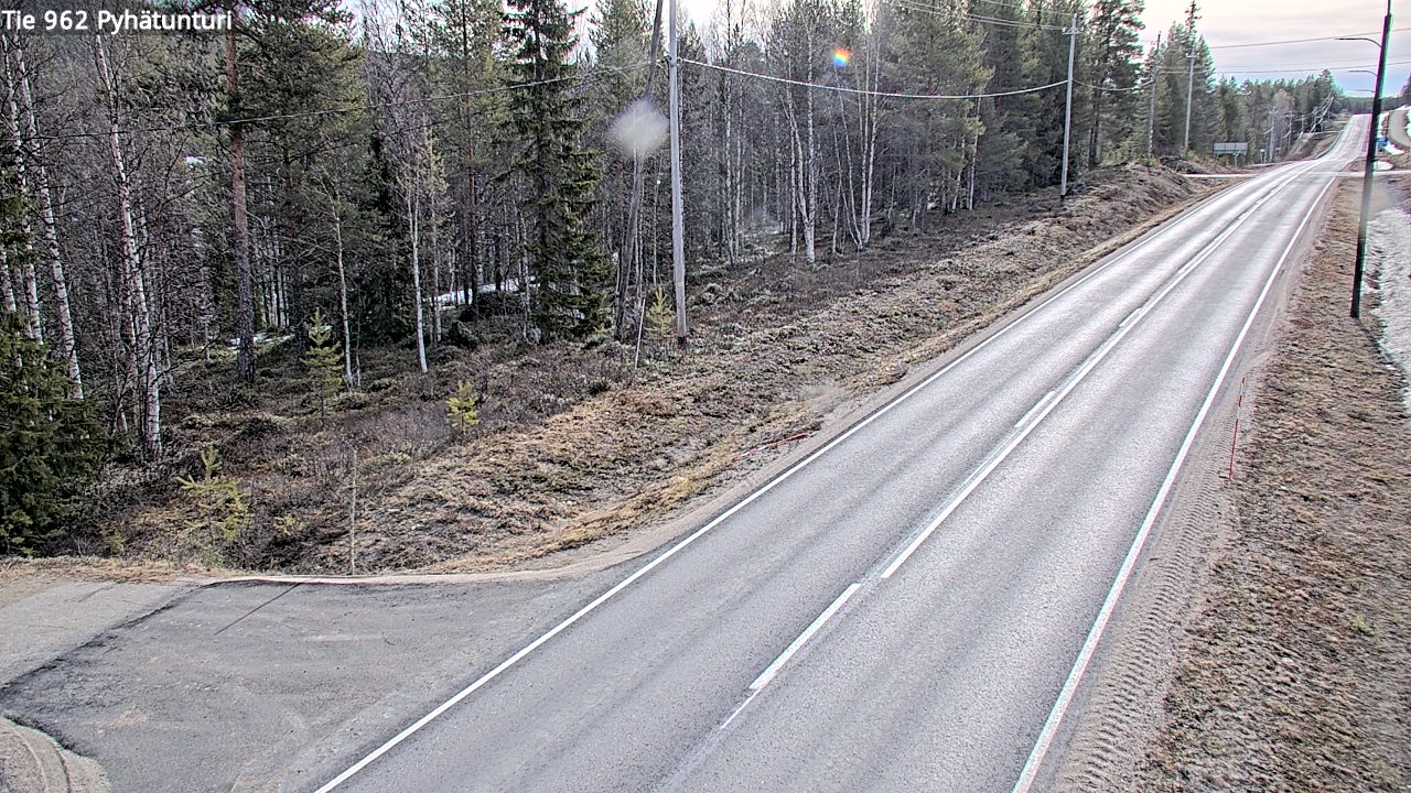 Weather Camera Image Väg 962 Pelkosenniemi Pyhätunturi, Pelkosenniemi, Lappi