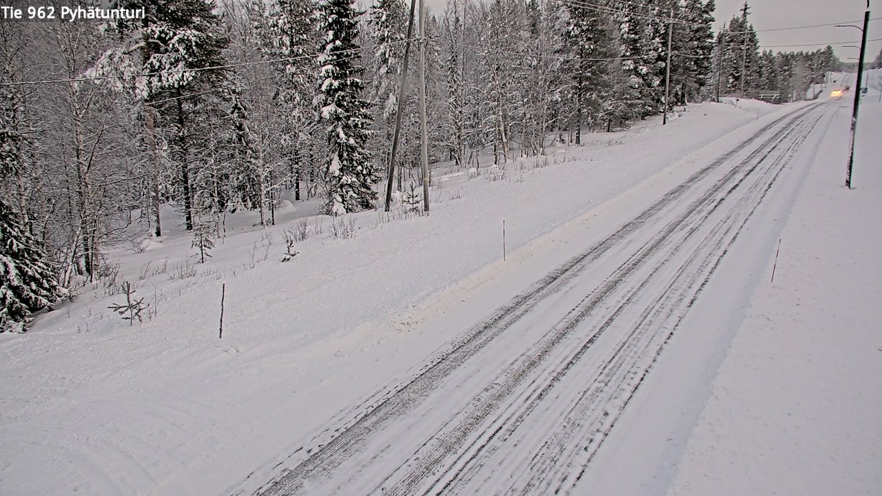Weather Camera Image Road 962 Pelkosenniemi Pyhätunturi, Pelkosenniemi, Lappi