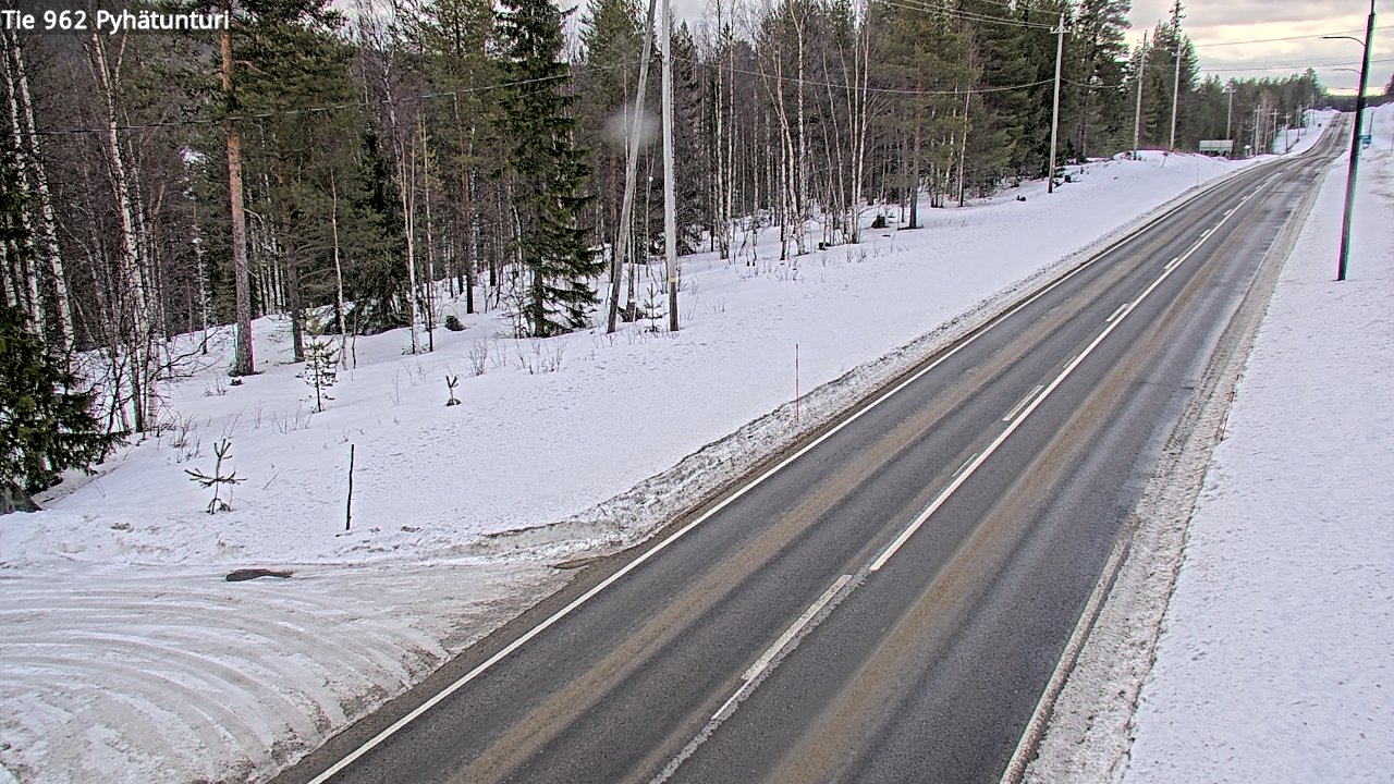 Weather Camera Image Väg 962 Pelkosenniemi Pyhätunturi, Pelkosenniemi, Lappi