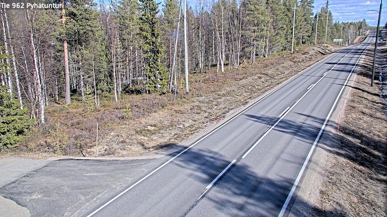 Weather Camera Image Väg 962 Pelkosenniemi Pyhätunturi, Pelkosenniemi, Lappi