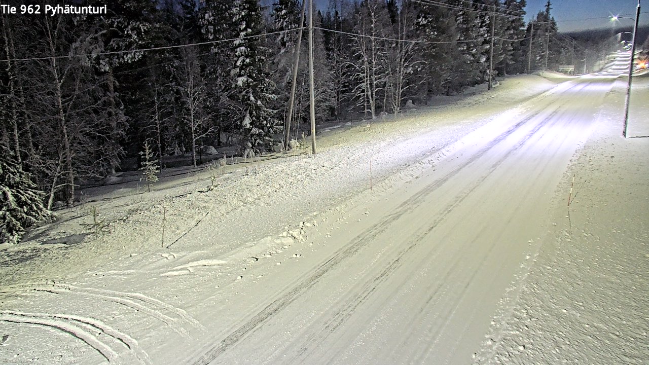 Weather Camera Image Road 962 Pelkosenniemi Pyhätunturi, Pelkosenniemi, Lappi