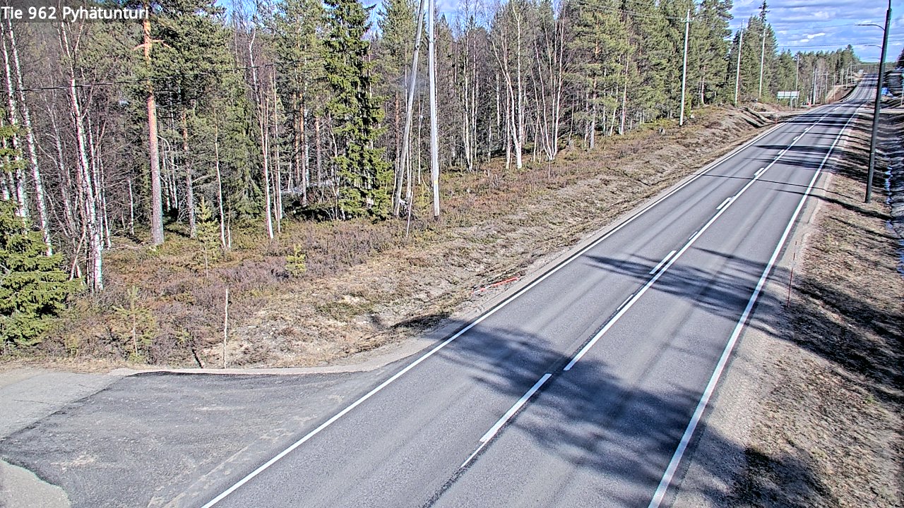 Weather Camera Image Väg 962 Pelkosenniemi Pyhätunturi, Pelkosenniemi, Lappi