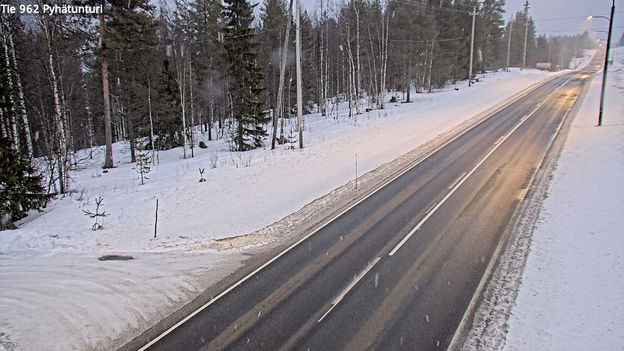 Weather Camera Image Road 962 Pelkosenniemi Pyhätunturi, Pelkosenniemi, Lappi