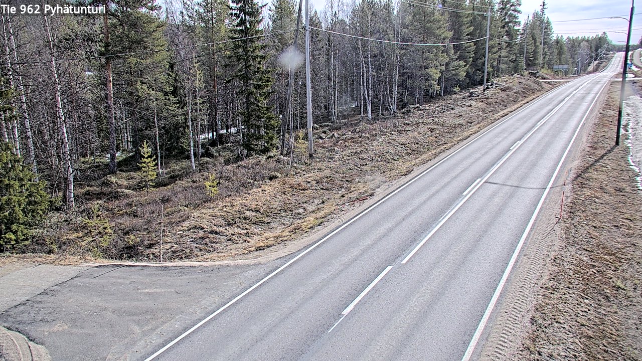 Weather Camera Image Väg 962 Pelkosenniemi Pyhätunturi, Pelkosenniemi, Lappi