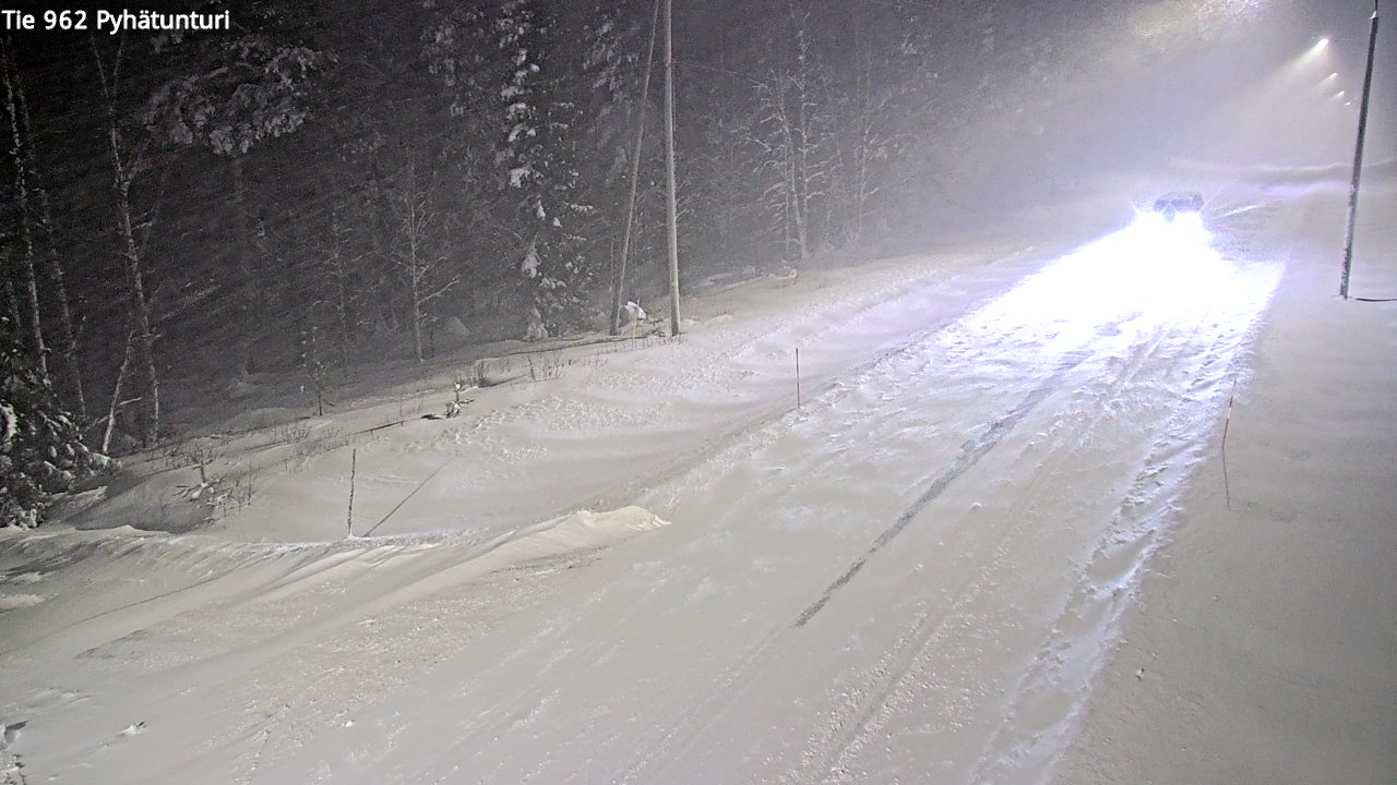 Weather Camera Image Road 962 Pelkosenniemi Pyhätunturi, Pelkosenniemi, Lappi