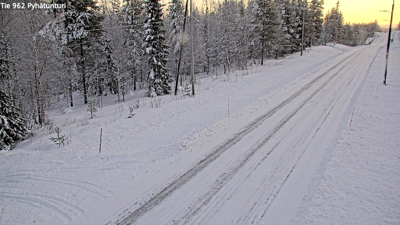 Weather Camera Image Road 962 Pelkosenniemi Pyhätunturi, Pelkosenniemi, Lappi