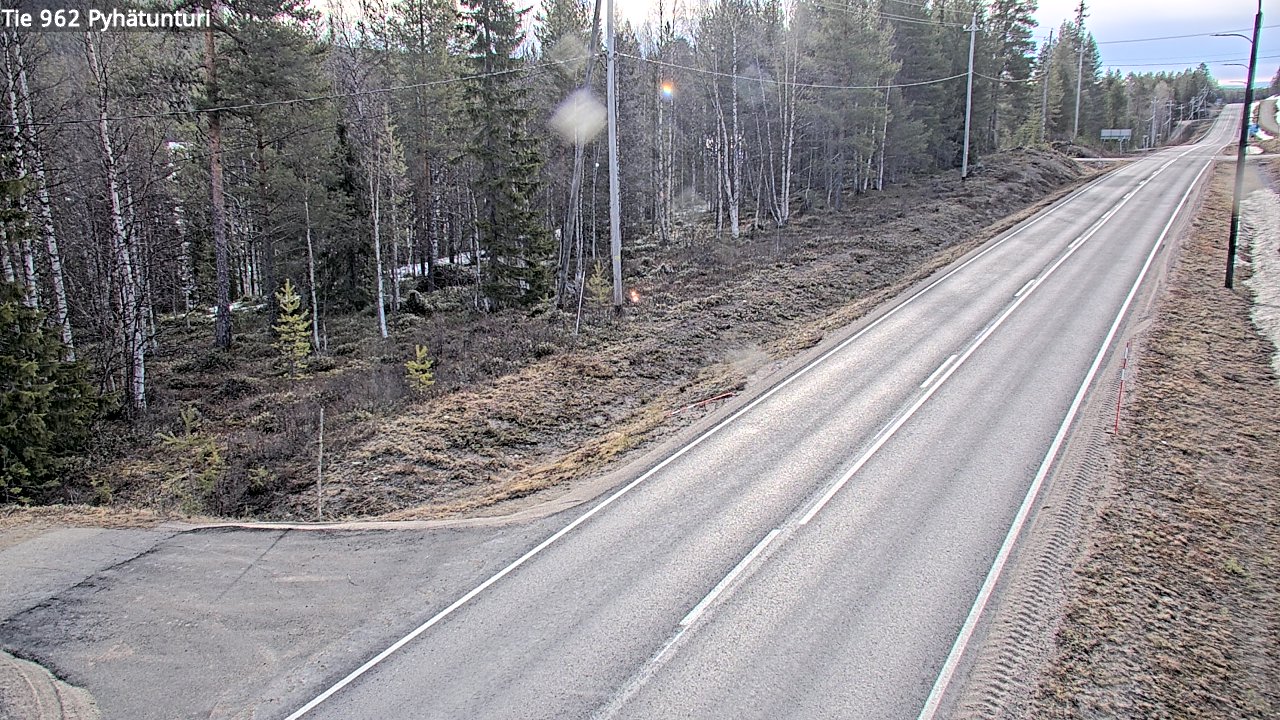 Weather Camera Image Väg 962 Pelkosenniemi Pyhätunturi, Pelkosenniemi, Lappi