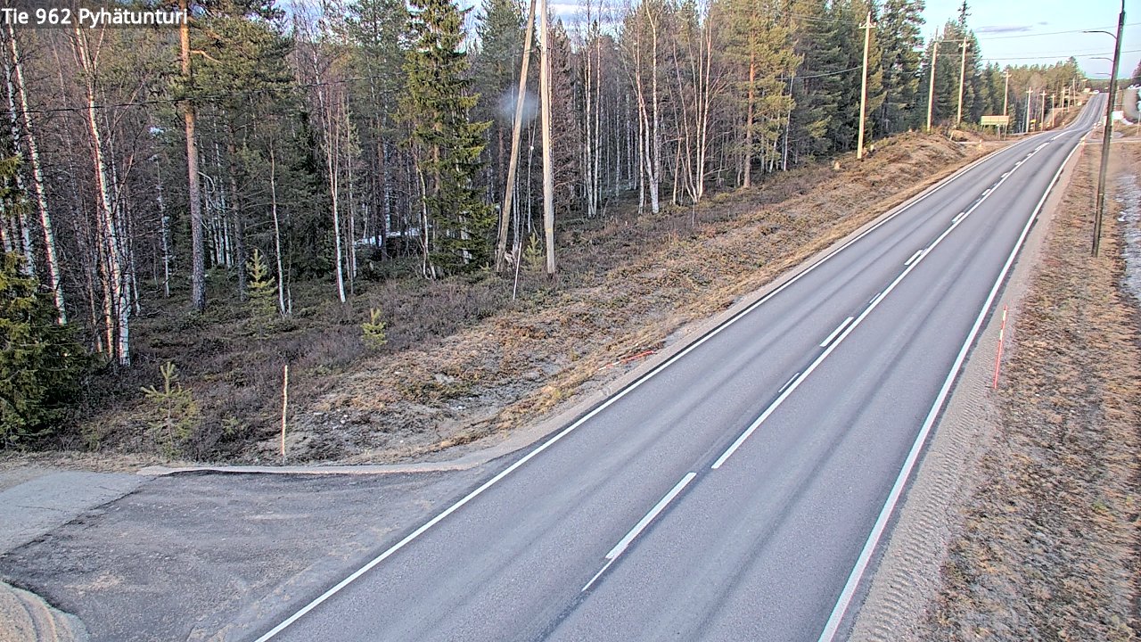Weather Camera Image Väg 962 Pelkosenniemi Pyhätunturi, Pelkosenniemi, Lappi