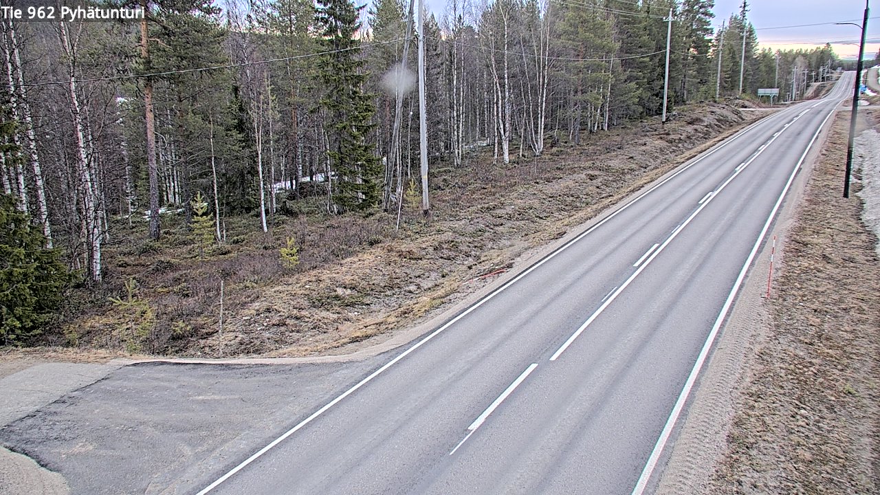 Weather Camera Image Väg 962 Pelkosenniemi Pyhätunturi, Pelkosenniemi, Lappi
