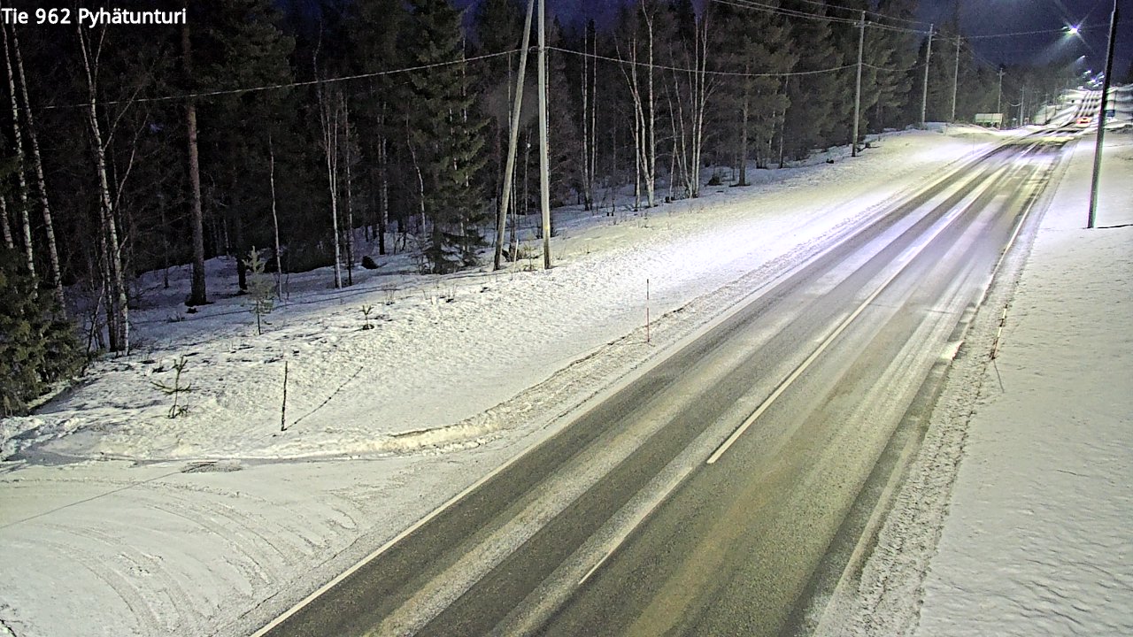 Weather Camera Image Road 962 Pelkosenniemi Pyhätunturi, Pelkosenniemi, Lappi