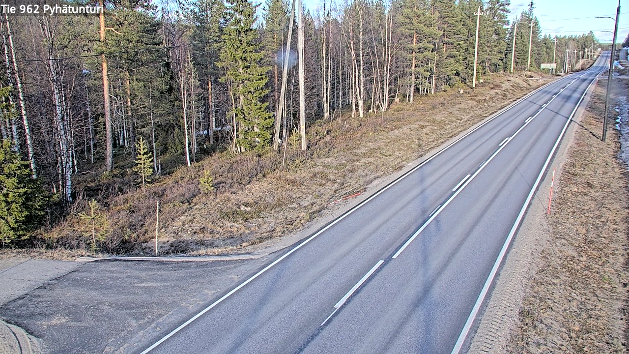 Weather Camera Image Väg 962 Pelkosenniemi Pyhätunturi, Pelkosenniemi, Lappi