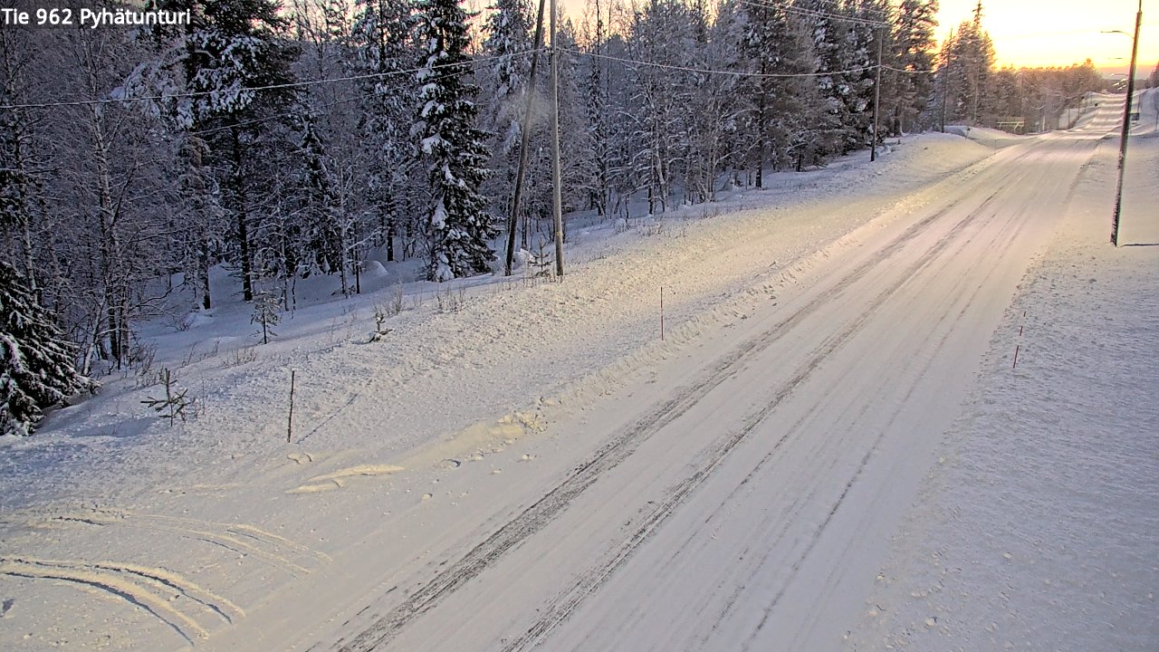 Weather Camera Image Road 962 Pelkosenniemi Pyhätunturi, Pelkosenniemi, Lappi