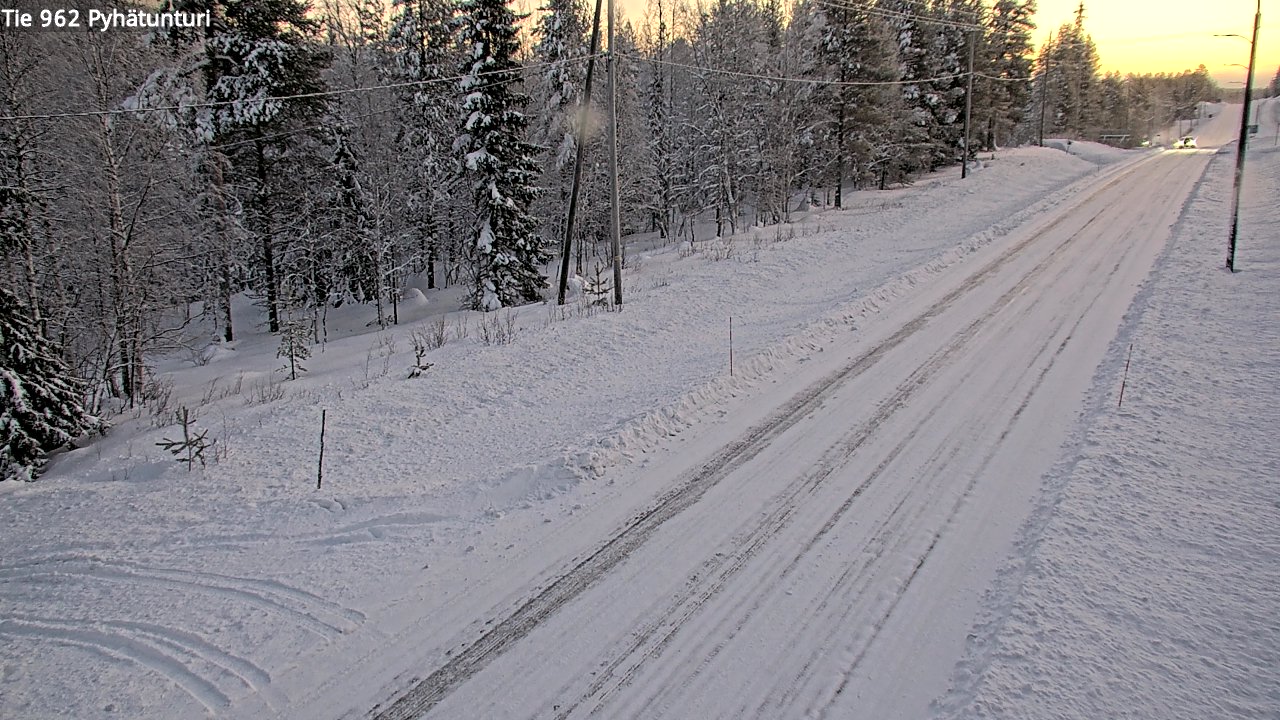 Weather Camera Image Road 962 Pelkosenniemi Pyhätunturi, Pelkosenniemi, Lappi