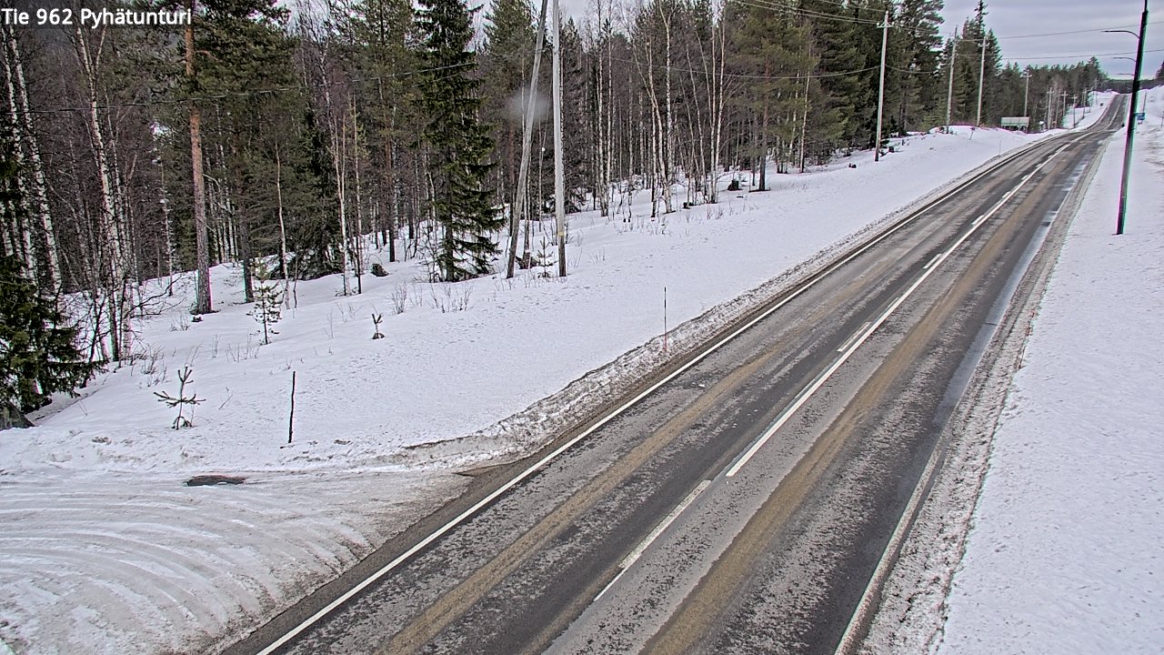 Weather Camera Image Väg 962 Pelkosenniemi Pyhätunturi, Pelkosenniemi, Lappi