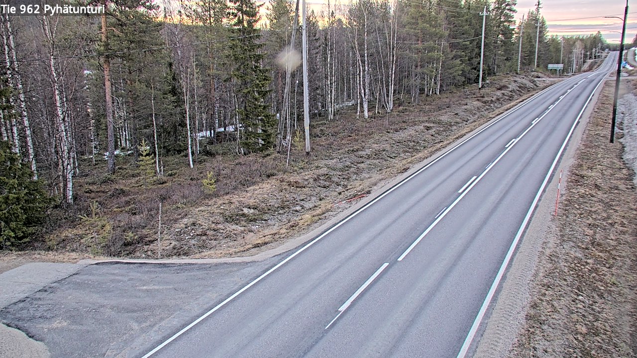Weather Camera Image Väg 962 Pelkosenniemi Pyhätunturi, Pelkosenniemi, Lappi