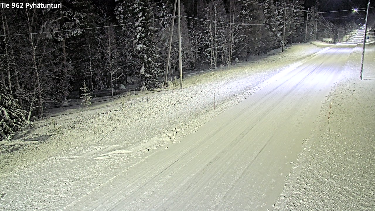 Weather Camera Image Road 962 Pelkosenniemi Pyhätunturi, Pelkosenniemi, Lappi