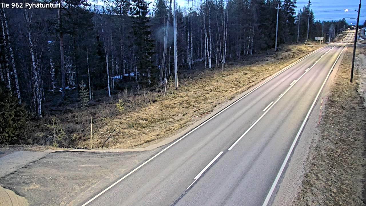 Weather Camera Image Väg 962 Pelkosenniemi Pyhätunturi, Pelkosenniemi, Lappi