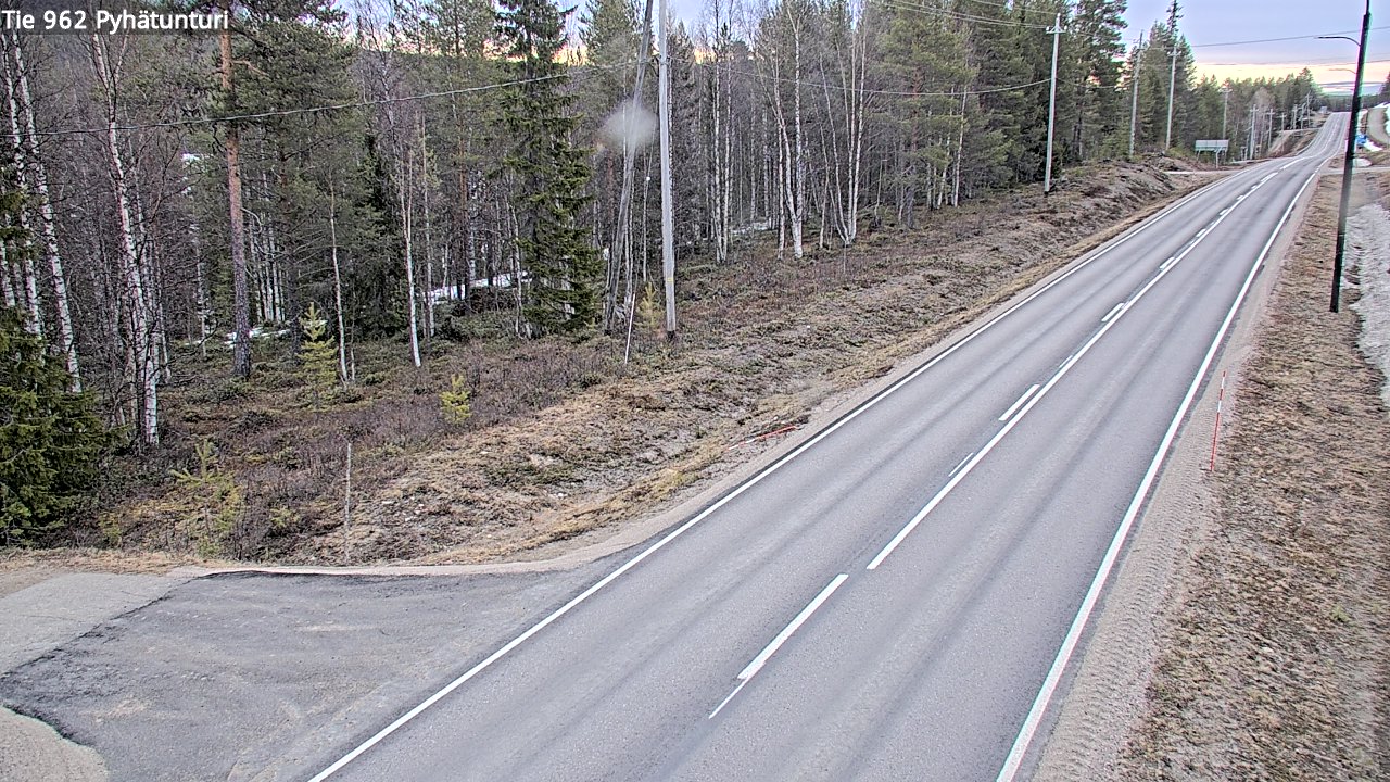 Weather Camera Image Väg 962 Pelkosenniemi Pyhätunturi, Pelkosenniemi, Lappi