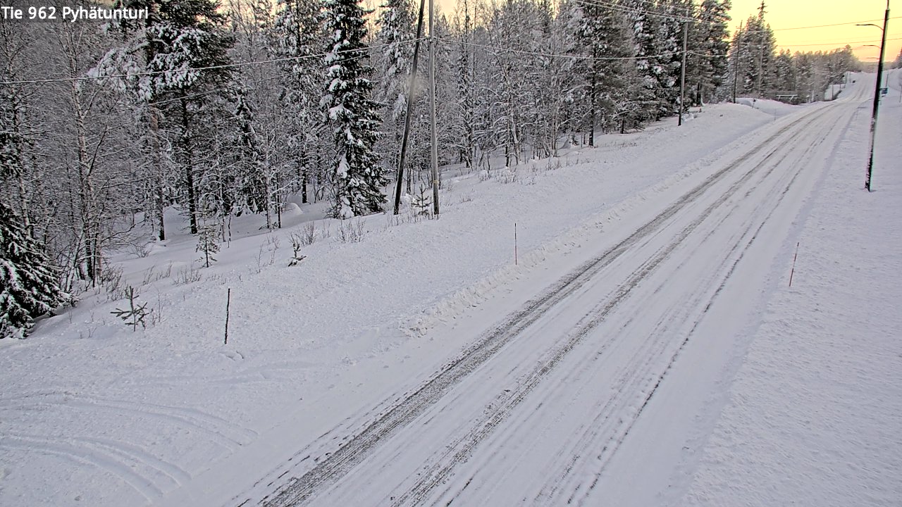 Weather Camera Image Road 962 Pelkosenniemi Pyhätunturi, Pelkosenniemi, Lappi