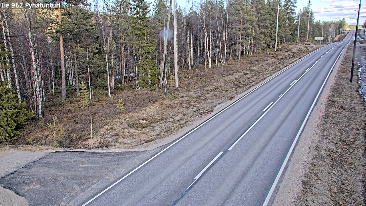 Weather Camera Image Väg 962 Pelkosenniemi Pyhätunturi, Pelkosenniemi, Lappi
