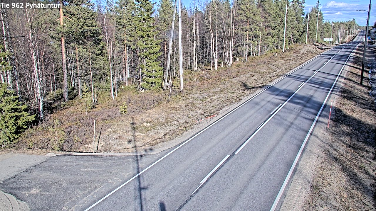 Weather Camera Image Väg 962 Pelkosenniemi Pyhätunturi, Pelkosenniemi, Lappi