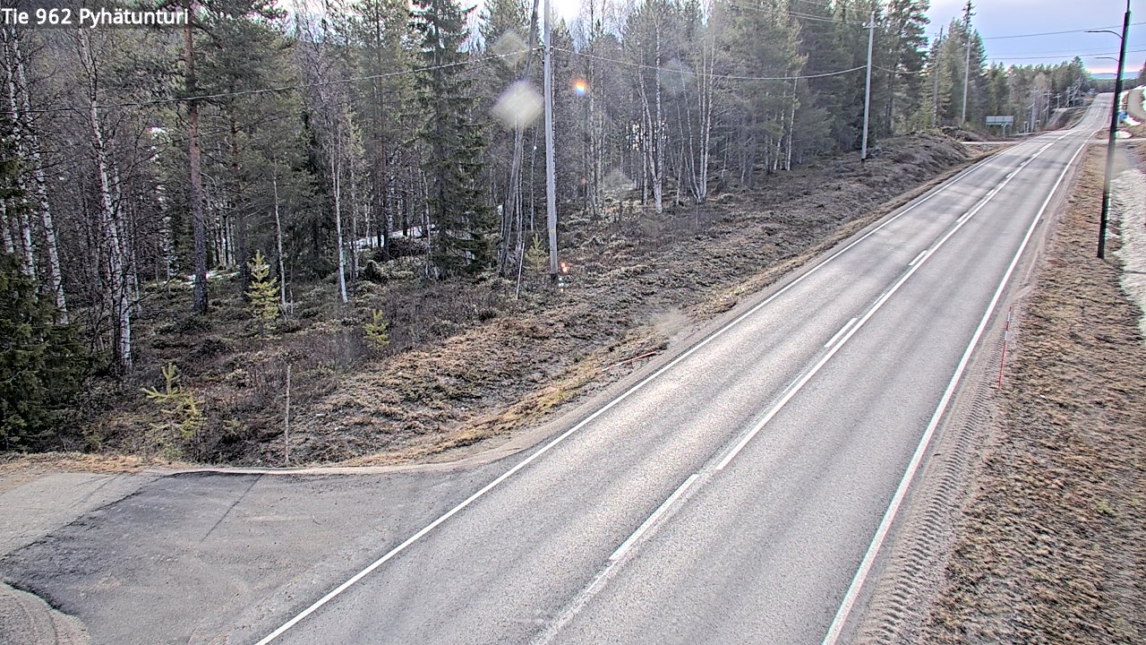 Weather Camera Image Väg 962 Pelkosenniemi Pyhätunturi, Pelkosenniemi, Lappi