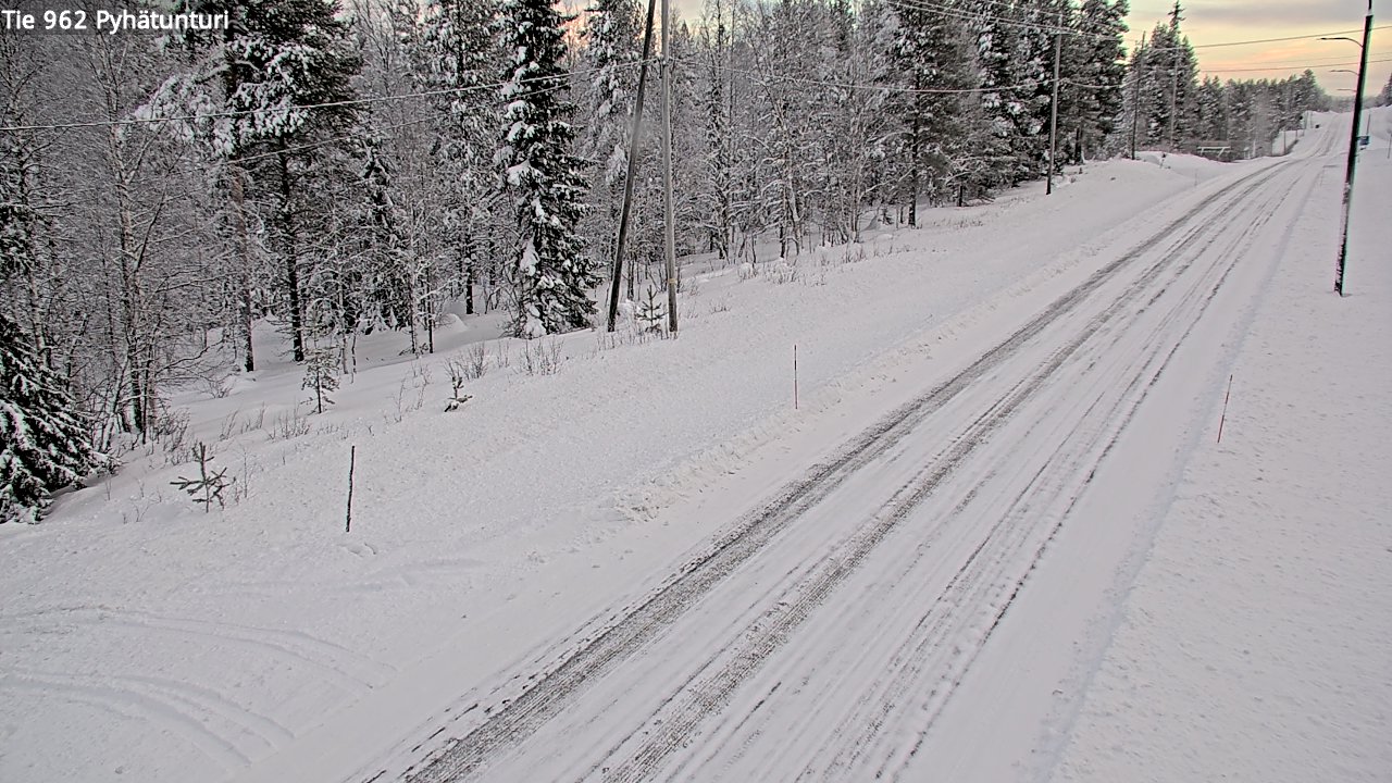 Weather Camera Image Road 962 Pelkosenniemi Pyhätunturi, Pelkosenniemi, Lappi